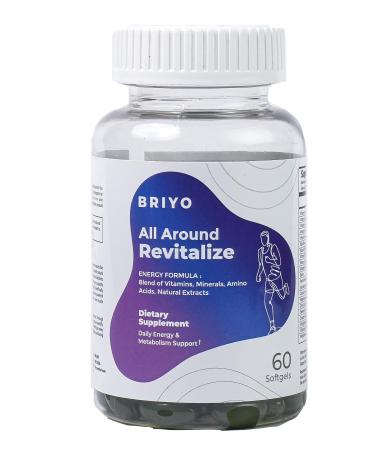 Briyo Revitalize - Energy Boost & Muscle Function Support: Enhances Energy Levels & Metabolism- Vitamins Minerals Green Tea Turmeric Root Amino Acids & More