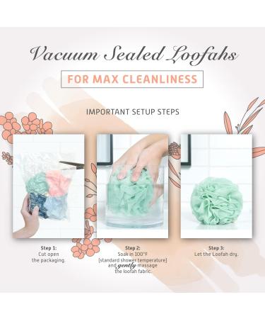 Spongentle Deep Cleansing Loofah Sponge 60g (Pack of 4) - Bath and Shower Exfoliating Body Scrubber for Men and Women - Buy Online on GoSupps.com