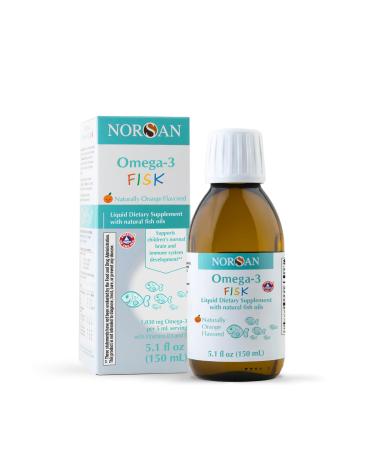 NORSAN Omega-3 Fisk Kids Liquid Fish Oil - High Dose 1 030 mg Omega-3 per Serving | Easy to Consume and Without Unpleasant Regurgitation | Supports Heart Brain & Vision*