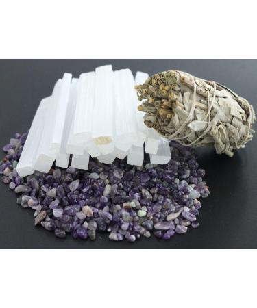 Buy XIANNVXI 4-Inch Selenite Sticks - 12PC Raw Rough Crystal Wands for Healing Reiki & Wiccan Altar Supplies - Buy Online on GoSupps.com