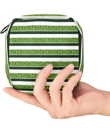 Watermelon Striped Menstruation Pad Bag with Zipper - Stylish Women's Napkin & Tampon Collection Bag - Buy Online on GoSupps.com