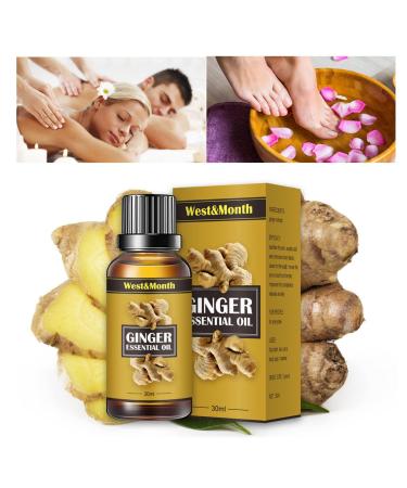 Ginger massage oil/ginger massage oil essential vegetable oil promote the blood circulation natural drainage-in-linger oil Essential relax massager liquid stress relief improvement of the complexion and care of the skin 1 ml (1 Pack) brown