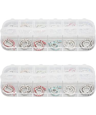 Sonew 2 Boxes Nail Art Chains 12 Colors Metal Nail Rhinestones Chains Shining Nail Charms Decoration for Salon - Buy Online on GoSupps.com