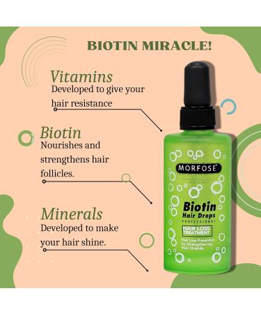 Morfose Biotin Hair Drop - Nourishing Hair Care for Growth & Strength | All Hair Types | 3.38 Fl Oz - Buy Online on GoSupps.com