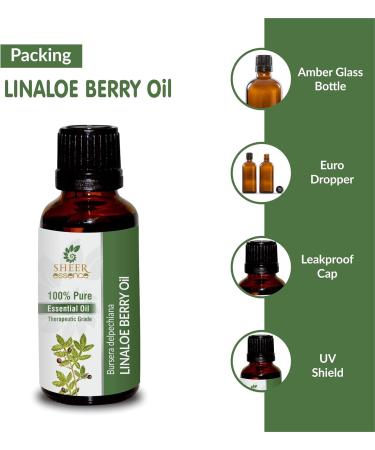 Linaloe Berry Oil 100% Pure Essential Oil - Natural & Therapeutic Grade (0.33 Fl.Oz / 9.8 ml) | International Shipping Available - Buy Online on GoSupps.com
