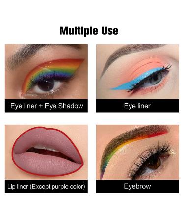 SUSIKEKI 10pcs Colored Gel Eyeliner Pencil Set - Waterproof & Long Lasting Eye Liners for Women - Retractable Eye Makeup Pen - Rainbow Neon Matte Eyeliners Gift Sets - Buy Online on GoSupps.com
