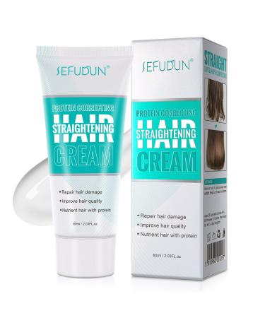 Hair Straightening Cream Protein Correcting: Repairing Damaged Hair Nourishing Fast Smoothing Silk & Gloss Hair for Women and Men