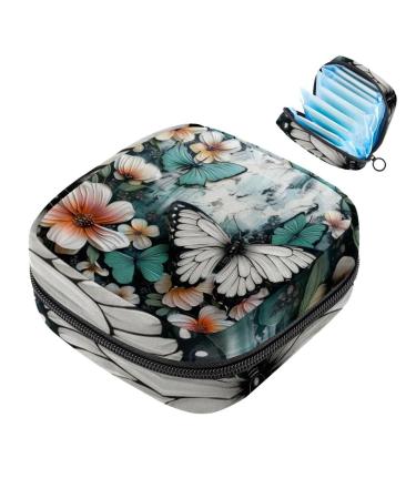 MuooouM storage bag for women's tape with three running horses portable menstrual cup pocket with zipper for teenagers girls women women 6 4.7x6.6 in/12x17x17 cm