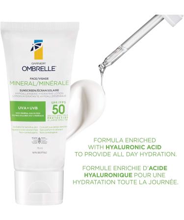 Garnier Ombrelle Mineral Face Sunscreen Lotion SPF 50 with Hyaluronic Acid Hypoallergenic Non-comedogenic Fragrance Free 75 ml SPF 50 Lotion 75 ml (Pack of 1) - Buy Online on GoSupps.com