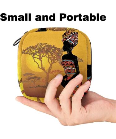 Stylish Menstruation Pad Bag with Zipper - Women's Tampon & Napkin Collection Bag - Beautiful African Print - Buy Online on GoSupps.com