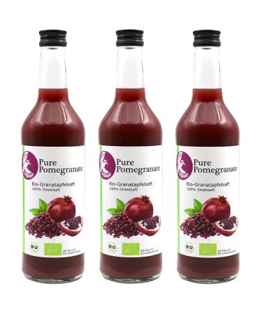 Organic Pomegranate Juice 100% Pure Juice Natural Cloudy Cold Pressed Unfiltered (3x500 ml)
