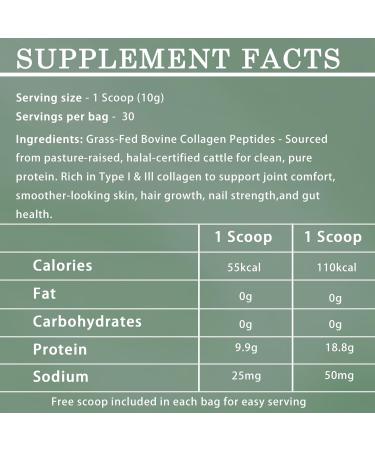 Halal Collagen Protein Powder - Pure Halal Collagen Peptides Grass Fed Organic Hydrolyzed Powder Skin Glows | Joints Support | Gut Support Non GMO Sugar Free Unflavoured 30 Servings - Buy Online on GoSupps.com