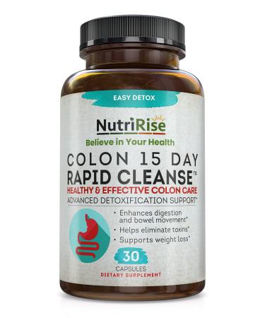 NutriRise Colon Cleanser Detox for Weight Loss - 30 Capsules