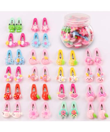 Seatecks Girl Hair Clips 40Pcs Cartoon Hair Headwear Gift Set Animal Small Snap Clips Barrettes Cute and Sweet for Baby Girls Kids Toddlers