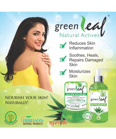 Green Leaf Pure Aloe Vera Skin Gel - Natural Moisturizer and Soothing Treatment - Buy Online on GoSupps.com