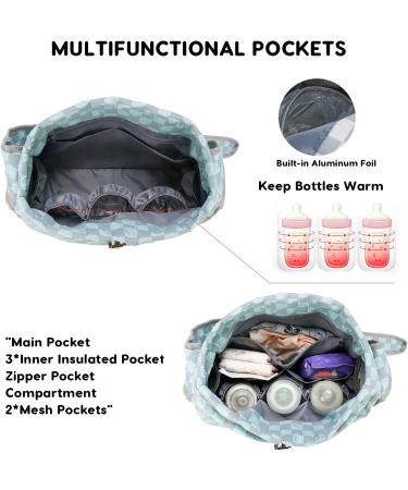 Sonarin Stylish Large Capacity Waterproof Travel Diaper Bag - Multifunctional Portable Baby Bag with Isolated Pockets in Green - Buy Online on GoSupps.com