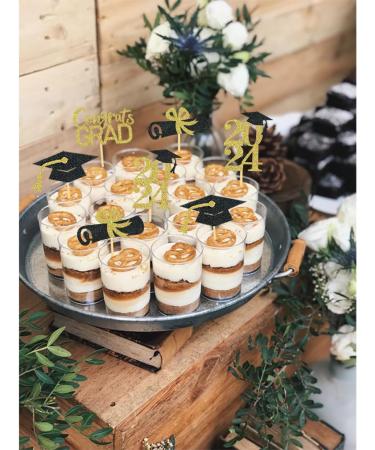 24Pcs Graduation Cupcake Toppers Graduation Cupcake Picks for Cupcake Food Decorations - Class of 2024 Graduation Cupcake Toppers Supplies (Gold) - Buy Online on GoSupps.com