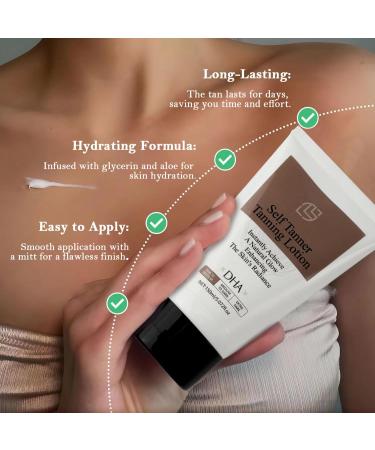 Self Tanner with Natural & Organic Ingredients - Streak-Free Tanning Lotion with Aloe Vera & Coconut for a Natural Glow | Fair to Medium | 5 Oz - Buy Online on GoSupps.com