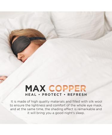 MAXCOPPER Anti-Wrinkle Satin Eye Mask Sleep Mask 100% Copper-Infused Anti-Aging Antimicrobial Eliminates Puffy Eye Bags (Black) - Buy Online on GoSupps.com