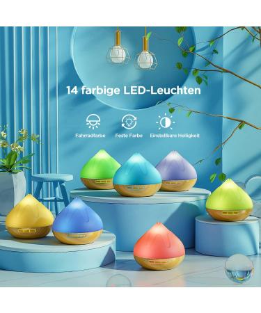 Premium Aroma Diffuser Set - 500 ML 8 Essential Oils Remote Control 14 LED Colors & Timer | International Shipping Available - Buy Online on GoSupps.com