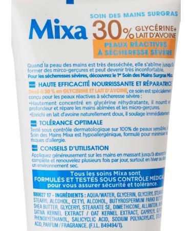 Mixa Intensif Hand Care Cream - Highly Greasy Formula for Extremely Dry Skin | 100ml | International Shipping Available - Buy Online on GoSupps.com