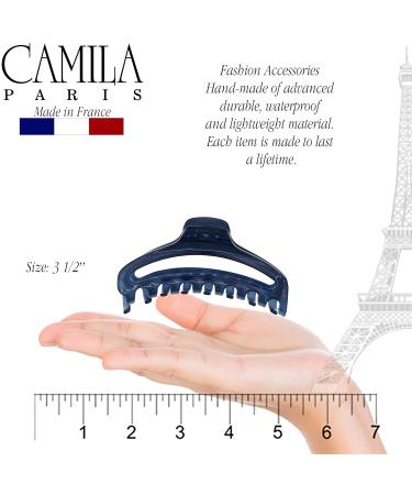 Camila Paris CP3220 French Hair Clip - Medium Narrow Blue Hair Claw for Women - Made in France - Strong Hold Styling Accessory - Buy Online on GoSupps.com