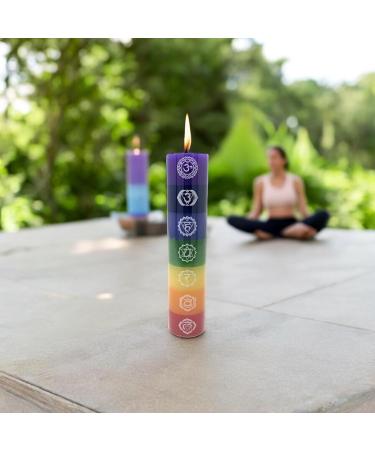 Buy Chakra Candles - 7 Symbols Multi-Color 9 Inches | International Shipping Available - Buy Online on GoSupps.com