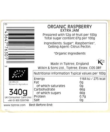 Tiptree Organic Raspberry Conserve 2x340g - Buy Online on GoSupps.com
