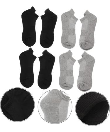 minkissy 4 Pairs Combed Cotton Socks Running Socks All Season Stocking Low-cut Liner Socks Low-cut Liners Socks Unisex Stockings Unisex Socks Breathable Sports Stockings Summer Socks Black Grey 21x5x0.3cm - Buy Online on GoSupps.com