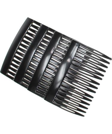 4 Pack of 7cm Plain French Side Hair Combs Slides Grips Clips Hair Accessories for Women Girls by Glitz4Girlz (Black) - Buy Online on GoSupps.com