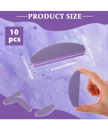 10 Pieces Professional Nail File Set - 100/180 Grit Washable Double-Sided Buffer for Gel Nails - Perfect for Nail Studios & Home Use - Purple - Buy Online on GoSupps.com