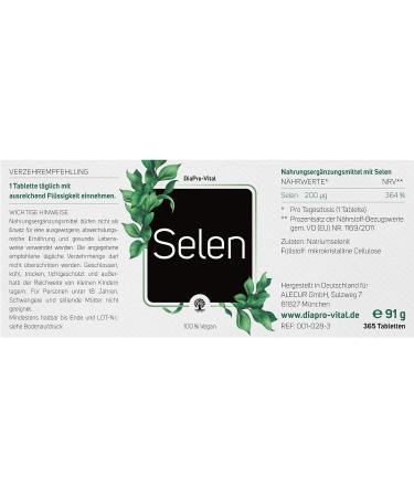 Buy DiaPro Selenium Tablets - 365 Vegan Tablets 200 g Selenium Each Laboratory Tested for Optimal Health - International Shipping Available - Buy Online on GoSupps.com