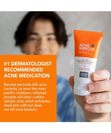 University Medical Acne Wipeout All Day Breakout Control Hydrating Acne Cream - Time Released All Day Clearing Micronized 2.5% Benzoyl Peroxide Treatment Hydrating Minimal Dryness 2 fl oz - Buy Online on GoSupps.com