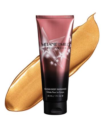 Melanie Mills Hollywood Gleam Body Radiance All In One Makeup  Moisturizer & Glow For Face & Body - Rose Gold  Mini 1 fl.oz. 1 Fl Oz (Pack of 1) Rose Gold