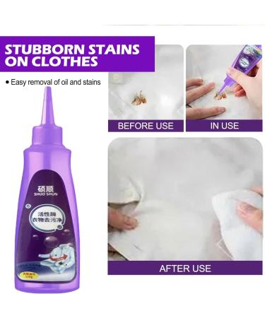 Active Enzyme Clothing Stain Remover Garment Stubborn Stain Cleaner Oil Remover Stain Remover For Clothes Clothes Oil Stain Remover Liquid Detergent for Most Types of Clothes (2pcs) - Buy Online on GoSupps.com