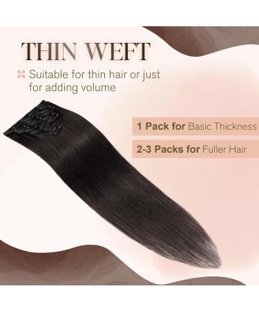 Black Clip in Hair Extensions Real Human Hair - 10 Inch 50g Hair Extensions Clip in - 8 Pieces Clip in Hair Extensions - Buy Online on GoSupps.com