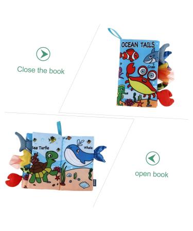 Ibasenice 4-Piece Soft Fabric Tail Towel Book Set for Toddlers | Early Education Animal Knowledge & Crackling Books | Peach Skin Baby Bath Books - Buy Online on GoSupps.com