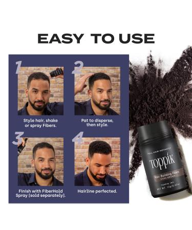 Toppik Dark Brown Hair Building Fibers - Thinning Hair Thickener for Fuller Appearance - 0.42 OZ - Buy Online on GoSupps.com