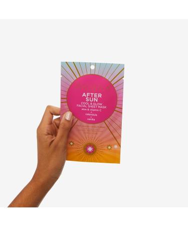 Pacifica Beauty After Sun Cool & Glow Facial Sheet Mask - Aloe Vera Calendula Vitamin C - Vegan Cooling Mask for Sunburn Relief & Skincare - Buy Online on GoSupps.com