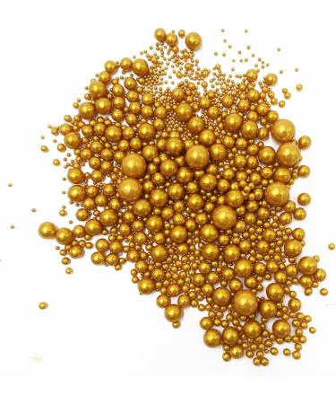 Edible Pearl Sugar Sprinkles - 120g | Perfect for Cake Decorating Cupcakes & Ice Cream | Gold Shaker Jar Favors for Weddings & Parties - Buy Online on GoSupps.com