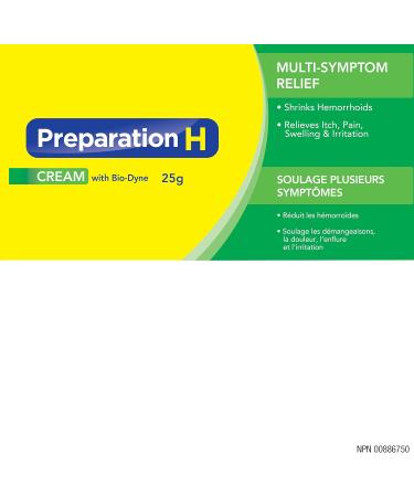 Preparation H Multi-Symptom Hemorrhoid Treatment Cream with Bio-Dyne 25g Tube & Cooling Hemorrhoid Relief PE Gel with Phenylephrine and Witch Hazel 25g Tube Medication+ 25 g (Pack of 1) - Buy Online on GoSupps.com