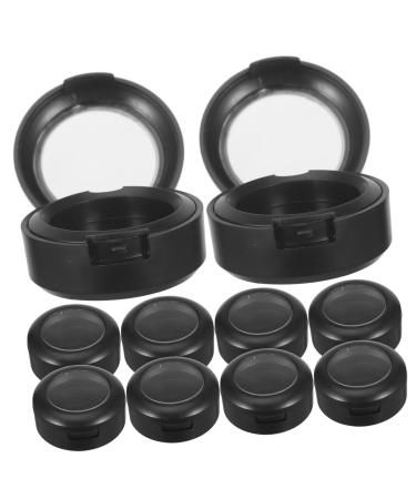 Angoily 10pcs Box Eye Shadow Nose Shadow Box Eyeshadow Cosmetic Travel Containers Makeup Empty Plate Sample 3.8x3.8cm Black