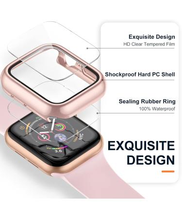 Charlam Compatible with Apple Watch Case 40mm iWatch SE Series 6 5 4 with Screen Protector Full Protective Waterproof Bumper Cases Touch Sensitive Clear Film Screen Cover Black/Clear/Rose Gold 40mm Black/Clear/Rose Gold 40mm - Buy Online on GoSupps.com