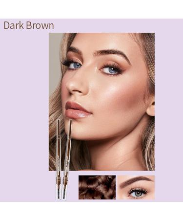 Dual-Sided Brow Pencil - Dual Ends Eyebrow Gel | Anti-Smudge Eyebrow Pencil Interchangeable Tip Birthday Christmas Gift for Mother Hersil Dark Brown - Buy Online on GoSupps.com