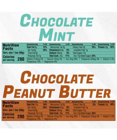 Buy Clif Builders Protein Bars - 18 Count Box (9 Chocolate Mint & 9 Chocolate Peanut Butter) - High Protein Snack - 43.20oz (1.22kg) - International Shipping Available - Buy Online on GoSupps.com