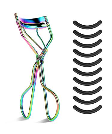 Sibba Eyelash Curlers with 10 Refill Silicone Pads Rose Golden Eyelashes Curler for Women Lash Curler Easy to Curl Eyelashes Naturally and Fits All Eye Shapes (Multicolor)