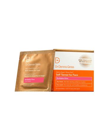 Dr. Dennis Gross Glow Pad Self-Tanner for Face Exfoliating & Anti-Aging Towelette with AHAs & BHAs Buildable Natural Glow Hydrating & Streak-Free Application 20 Pack