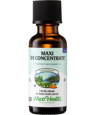 Maxi-Health Vitamin D3 Liquid Drops Supplement 1000 IU - 1oz. 1 Fl Oz (Pack of 1) Fluid Ounce