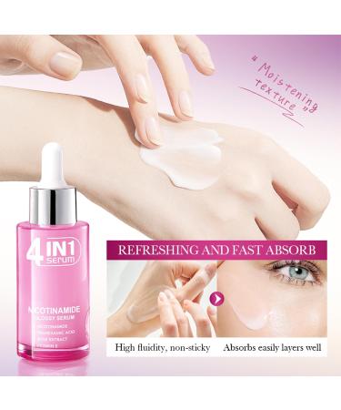 S rum brillant 4 en 1 la nicotinamide s rum correcteur de taches sombres quilibre la production de s bum r duit les rides | S rum visage clatant hydratant et apaisant | S rum visage pour femme - Buy Online on GoSupps.com