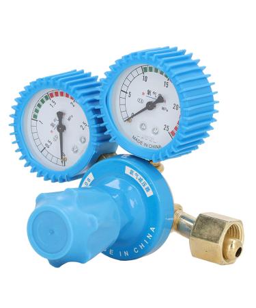 Oxygen Regulator 0-25MPa 0-2.5MPa Dual Display Heavy Duty Handle Oxygen Regulator HVAC Oxygen Tank Regulator Gauge for Chemical Healthcare